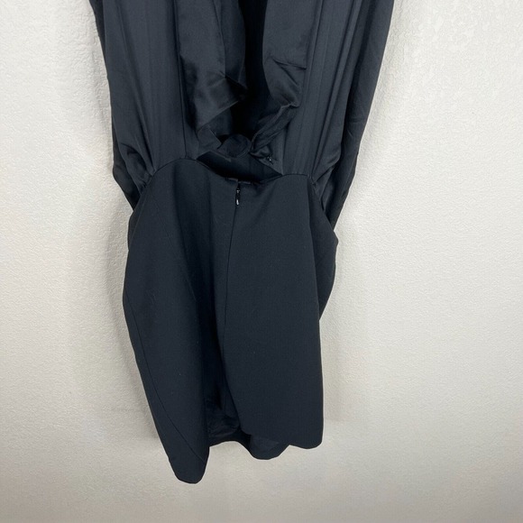 Alexander Wang Mini Dress Black Size 0 Sleeveless Drape Collared Party Night Out - Picture 3 of 11